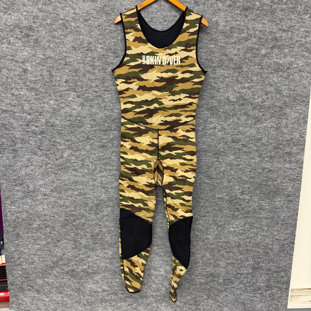 Hawaii Skin Diver Wetsuit Women Large Camo Neoprene Sleeveless Scuba Diving